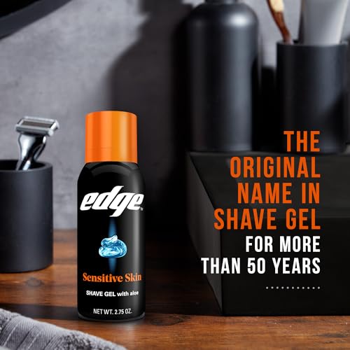 Edge Sensitive Skin Shaving Gel for Men, Cooling & Moisturizing, 2.75 oz (12 Pack)
