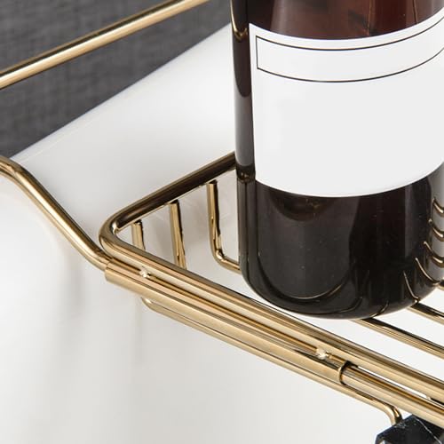 Stainless Steel Bathtub Caddy Tray, Expandable Bath Tub Table, Adjustable Bathroom Tray, Bath Organizer Tub Shelf,Silver,26.8~35.4in