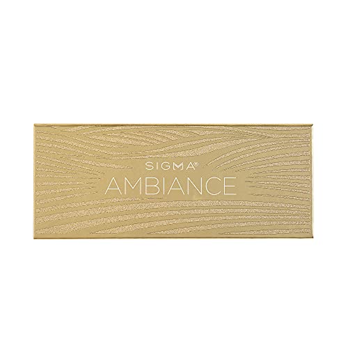 Sigma Beauty Ambiance Eyeshadow Palette – Luminous Neutral and Gold Glitter Eyeshadow Palette, Includes Mirror, Eyeshadow Applicator, and 14 Eye Makeup Shades in Warm Matte, Shimmer, & Metallic
