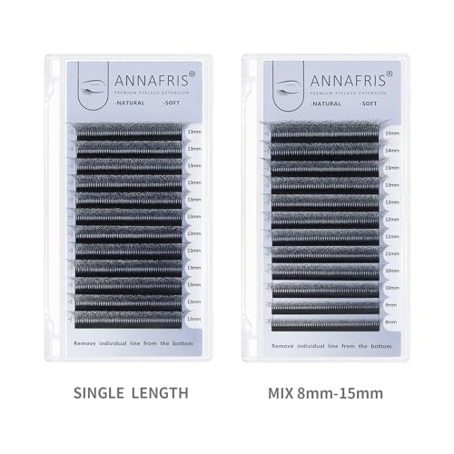 ANNAFRIS 8D Premade Fan W Shape Eyelash Extensions 0.07 LU Curl 9-13mm Mix Volume Self Fanning False Lashes Makeup Supplies Professional Use Lash Extension(0.07 LU, 9-13mm Mix)