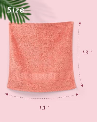 Cleanbear 100% Cotton Washcloths 6-Pack, 13x13 inch