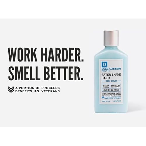 Duke Cannon Supply Co. - Ice Cold Cooling Effect After-Shave Balm, (6 oz) Closes Pores and Soothes Skins to Prevent Irritation - Sandalwood (2 Pack)