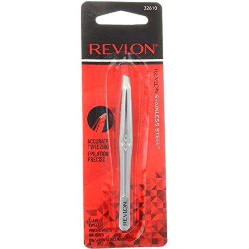 Revlon Stainless Steel Slant Tip Tweezer (Pack of 2)