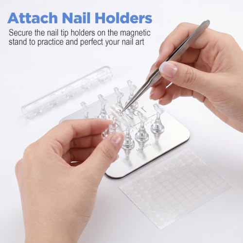 Magnetic Nail Art Stand for Press-On Nails, DIY Practice & Display Kit