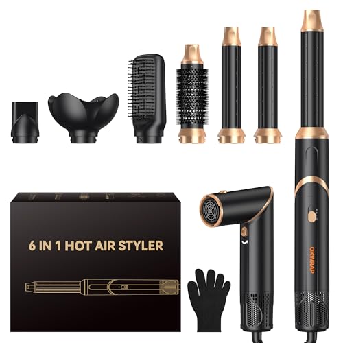 6-in-1 Hair Dryer Brush with Diffuser & Straightener