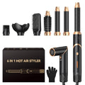 6-in-1 Hair Dryer Brush with Diffuser & Straightener