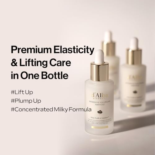 d'alba Piedmont White Truffle Intensive Volufiline Ampoule (1.01 Fl. Oz), Milky Serum, Skin Firming, Volufiline 50,000ppm, elasticity care and nourishment, Korean Skin Care