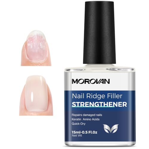 Morovan Milky White Nail Strengthener & Ridge Filler for Natural Nails