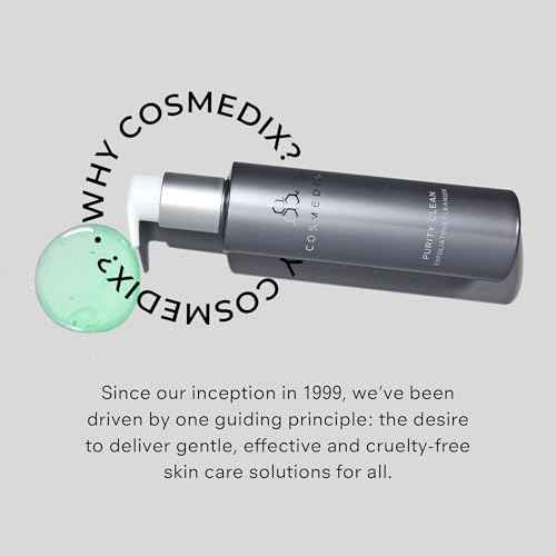 COSMEDIX Purity Clean Exfoliating Facial Cleanser - Moisture-Rich Rejuvenating Face Wash for Fine Lines & Uneven Skin Tone - Skin Care with Essential Oils for Radiant - Looking Skin & Natural Glow