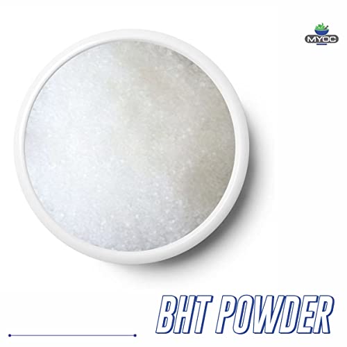 MYOC BHT Powder - 113g (3.98 Oz) | Premium Butylated Hydroxytoluene (BHT) Powder for Cosmetics - Paraben-Free Formula