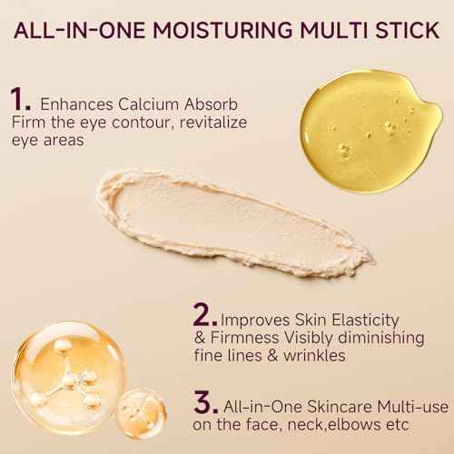 Calcium Balm Stick, Calcium Volume Multi Balm, 2pc Collagen All-in-One Moisturing Multi Stick for Face Eye Neck Hydrating Make Up Base Mist Moisture