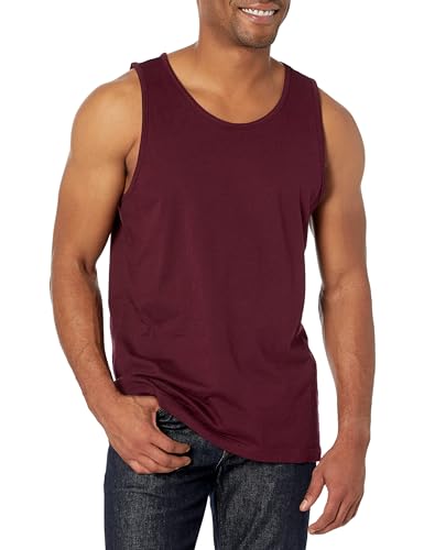 Amazon Essentials Men's Regular-Fit Tank Top, Burgundy, X-Small