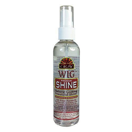 OKAY Pure Naturals Premium Wig Shine - Oil Free Wig Shine Spray for Synthetic & Human Hair Wigs, Spritz for Women & Men to Detangle & Moisturize, Silk Gloss for Styling - 4 fl oz (Pack of 1)
