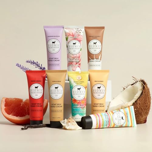 Dionis Goat Milk Hand Cream – Moisturizing Lotion for Dry Skin, 1 oz (Pack of 8)