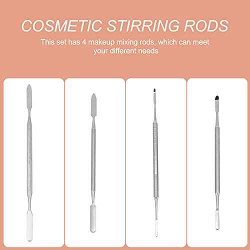 4Pcs Stainless Steel Depotting Spatula Makeup Spatula Tool Make Up Accessories for Makeup Cosmetics Mixing
