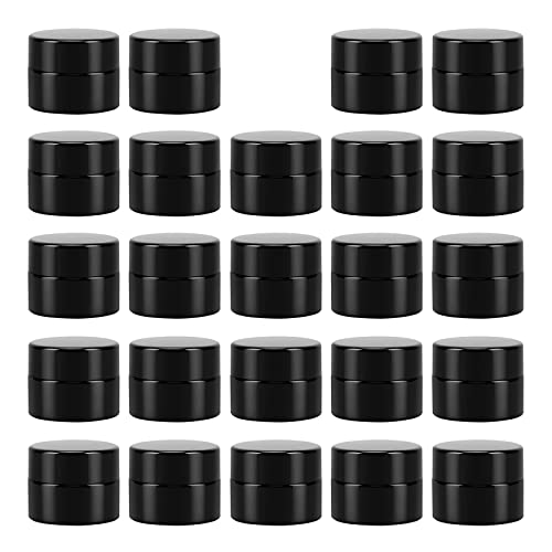 (24 Packs) Green Nexus 5g/5ml UV Protection Glass Jars for Lip Balm, Lotion, Oil, Cream & Cosmetics Enhanced Cap