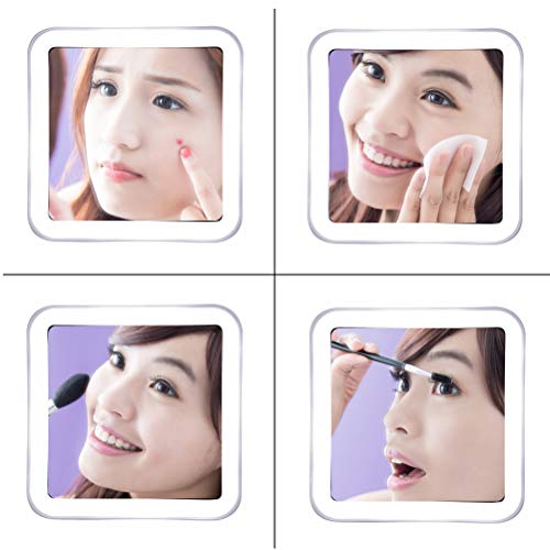 JiBen 10X Magnifying Makeup Mirror with LED Light & Suction Cup