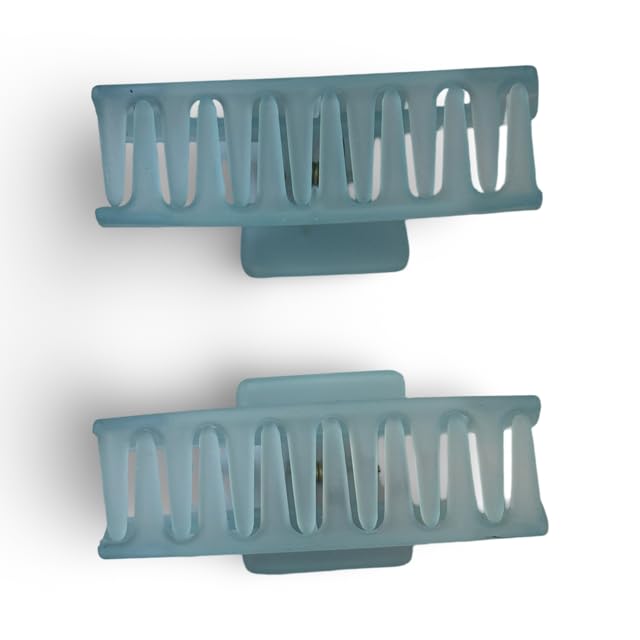 Maleeha21 Matte Square Claw Hair Clips, Set of 2 (light blue)