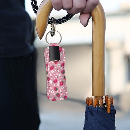 Neoprene Chapstick Holder Keychain for Lip Gloss & Cosmetics