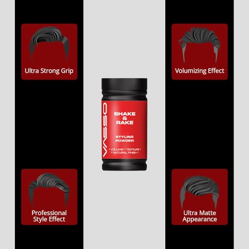 Vasso Shake & Rake Styling Powder for Men - Matte Finish