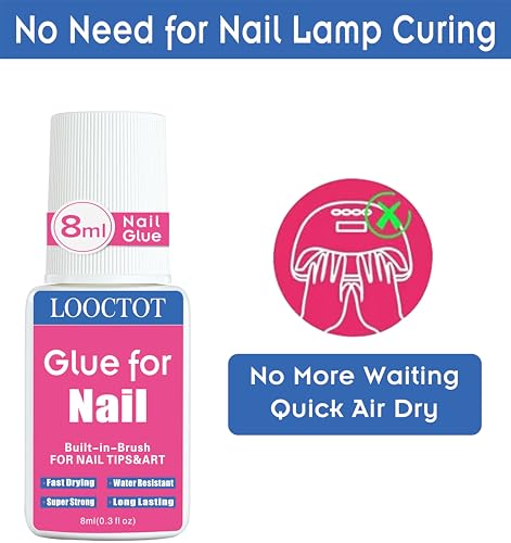 Super Strong Nail Glue for Tips & Acrylic Nails - Waterproof & Fast Drying