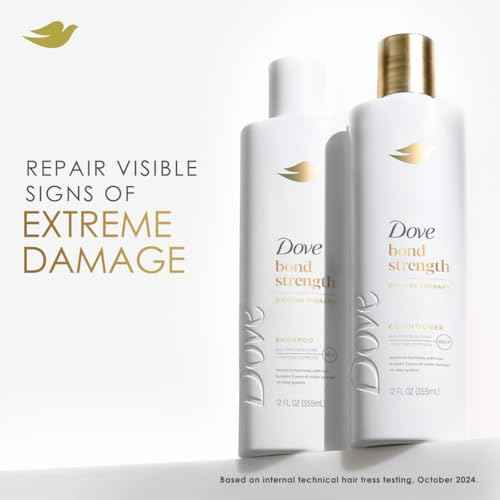 Dove Bond Strength, Damage Therapy System ? Shampoo, Conditioner, 10-in-1 Shield Serum & Peptide Mask, Hair Repair Treatment, Anti-Frizz (4 Piece Set)
