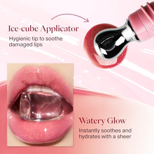 Joocyee Crystal Lip Gloss with Metal Tip Applicator - Hydrating Peach