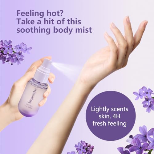 MegustaMe Lilac Amber Body Spray for Women - Vegan, Paraben & Phthalate Free, Quick-Dry Fragrance Mist, 3.38 fl oz