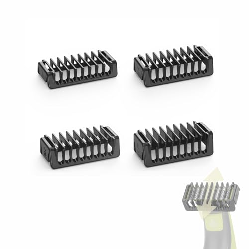 Double-Sided Guard Combs Compatible with O Blade QP2724 QP2520 QP2530 QP2620 QP2630 Pro 360 Series Facial Hair Clippers Beard Trimmer, 4 Combs of 1/2/3/5 mm Attachments Kit