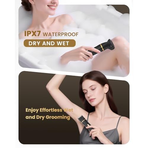 Bikini Trimmer for Women,5 in 1 Waterproof Electric Razors for Women Pubic Facial Nose Body Leg Hair Removal, Anniversary Birthday Christmas gifts for women self care, Stocking Stuffers for Teen Girls
