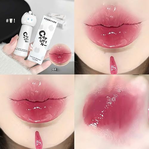 Hydrating Lip Gloss with Cute Cat Design - 4 Colors
