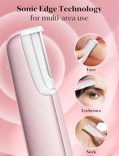 WLU Sonic Dermaplane Razor for Women - 3 Speed Modes, LED Light