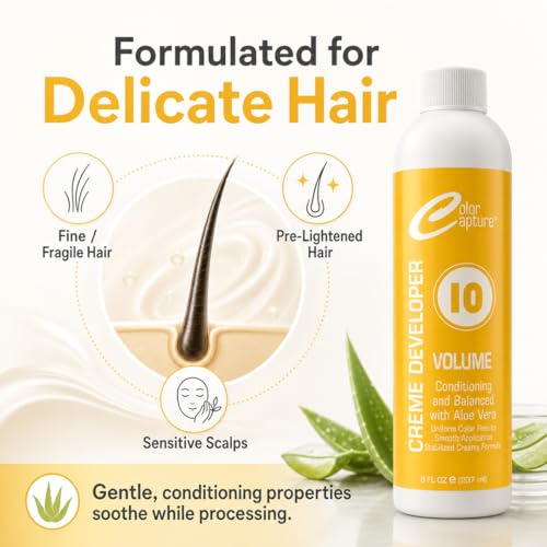10 Volume Cream Hair Developer with Aloe Vera – No-Drip Formula