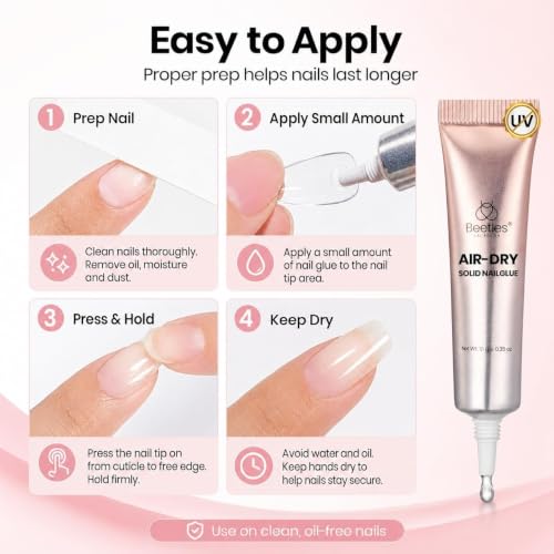 Beetles Nail Glue 10g - No UV, 5s Quick Set, 28+ Days