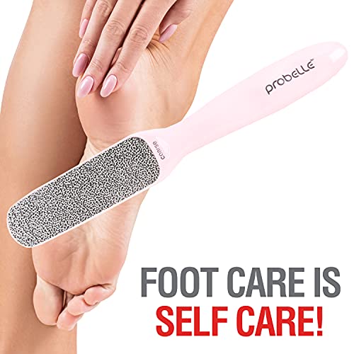 Probelle Double Sided Multidirectional Nickel Foot File Callus Remover - Immediately reduces calluses and corns to powder for instant results, safe tool (Pink)