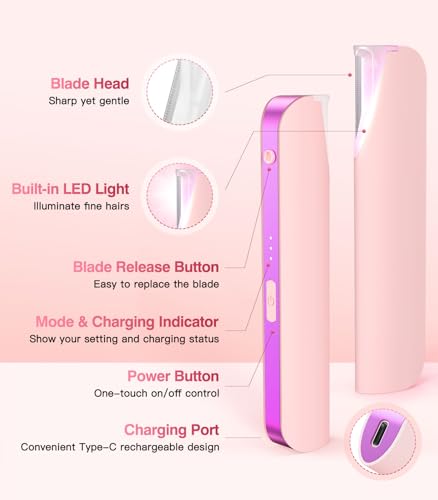 Sonic Dermaplane Razor for Women with LED Light