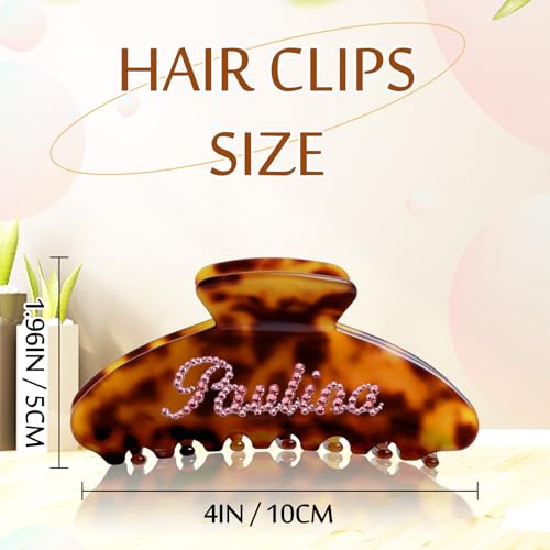 Personalized Rhinestone Hair Claw Clips for Women & Girls