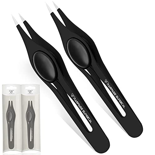 Professional Stainless Steel Eyebrow Tweezers Set - Slant & Pointed Tips for Facial Hair Removal