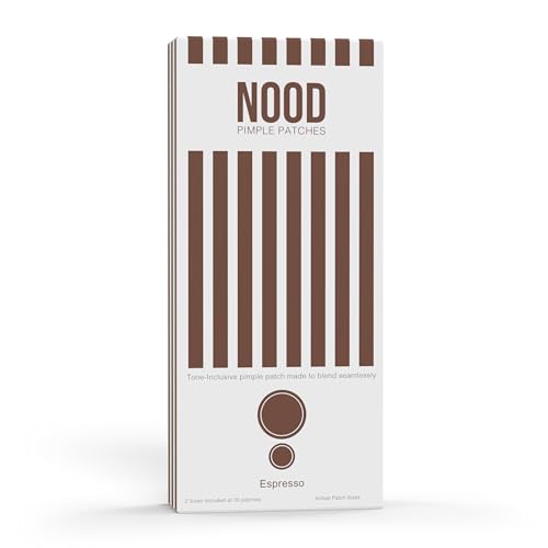 NOOD Pimple Patch ? Skin-Tone Matching, Ultra-Thin & Breathable Hydrocolloid | Discreet Pimple Coverage & Fast Healing | 20 Patches in 2 Sizes (Espresso)