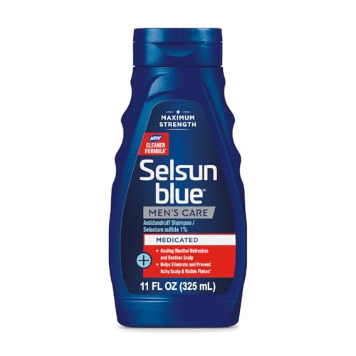 Selsun Blue Men's Care Medicated Antidandruff Shampoo, Maximum Strength Scalp Treatment With Selenium Sulfide, 11 fl. oz.