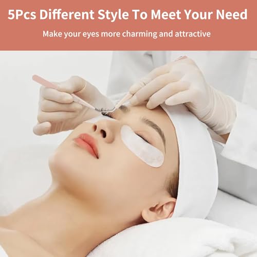 5 Pcs Eyelash Extension Tweezers Set - Straight & Curved Precision Lash Tweezers for Professionals & Beginners