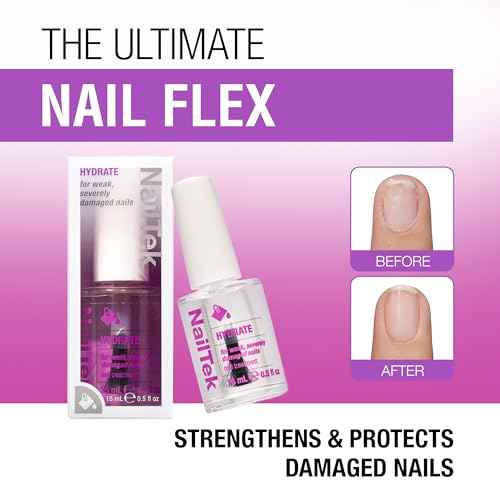 Nail Tek Hydrate Formula 4 ? Moisturizing Nail Strengthener, Nails Polish Treatment for Weak and Damaged Nails, 0.5 fl oz