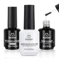 Beetles No Wipe Gel Top & Base Coat Set N-Clear-3 – 3x15ml Gel Nail Polish Kit