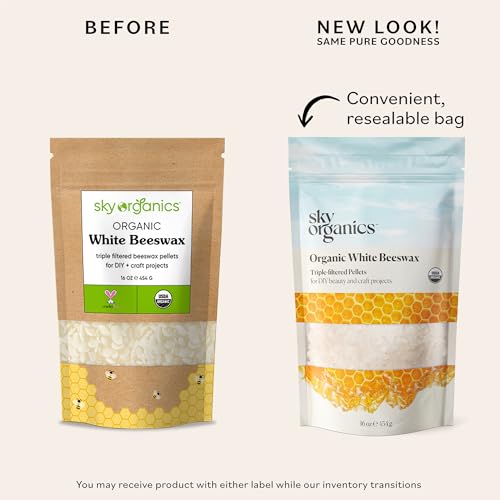 Organic White Beeswax Pellets 16oz for Candles & Lip Balm