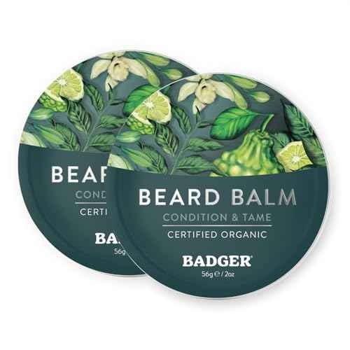 Badger - Organic Leave-In Beard Conditioner, Facial Hair Styling Balm, Non-Greasy Moisturizer and Treatment for Beards and Mustaches - 2 oz, 2 Pack