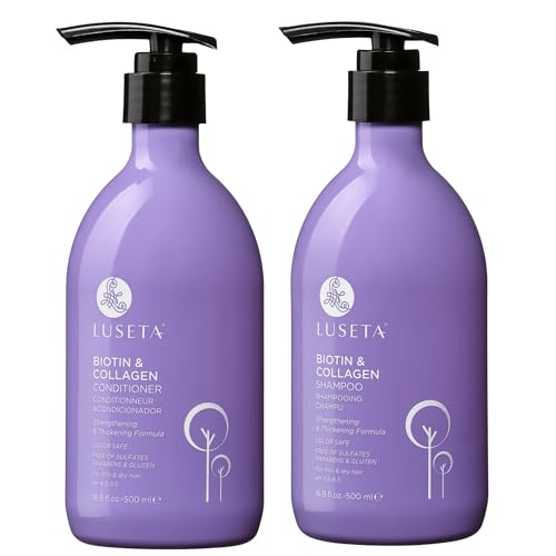 Luseta Biotin & Collagen Shampoo and Conditioner Set for Thinning Hair - 16.9 fl oz