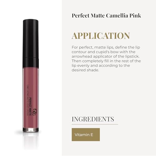 SALERM - Long-Lasting Matte Lipstick - Perfect Matte - Color Camellia Pink - Matte Liquid Lipstick - High-Intensity Pigments - Long-Lasting Comfort - 5.5 ml