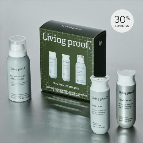 Living Proof Full Franchise Trial Kit - Travel Size Shampoo, Conditioner & Texturizer Spray for Voluminous Hair