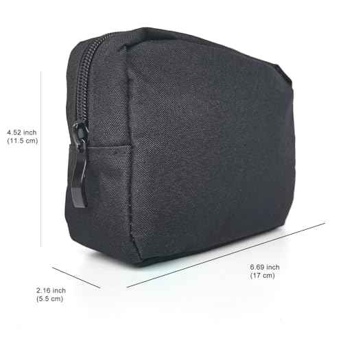 Small Makeup Bag For Purse, 2 Pack Travel Zippered Pouch, Portable Versatile Mini Organizer Toiletry Cosmetic Bag Nylon Electronics Accessories Storage Pouch For Women Men (Black)