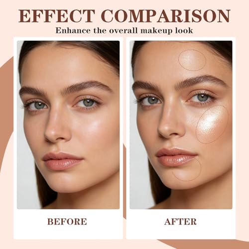 Baked Highlighter Powder Palette - Waterproof Shimmer Face & Body